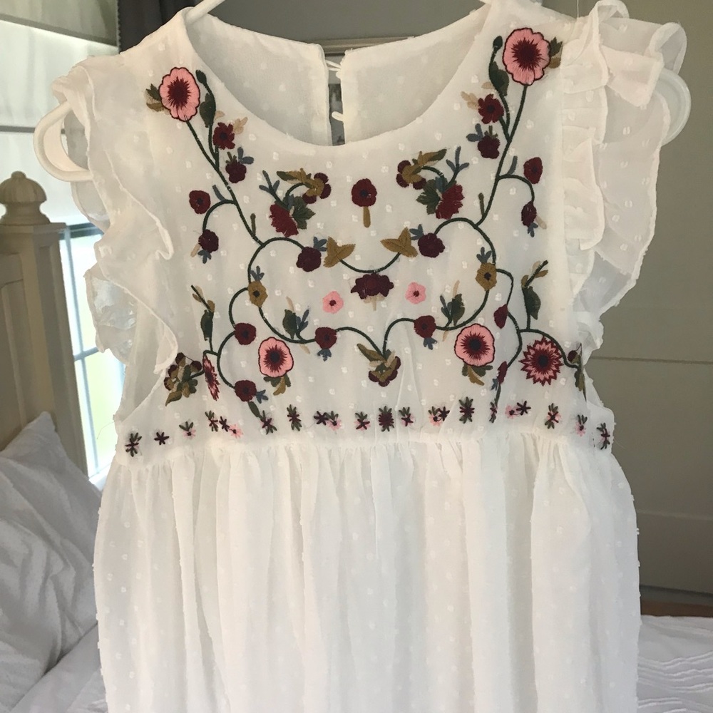 Embroidered white top